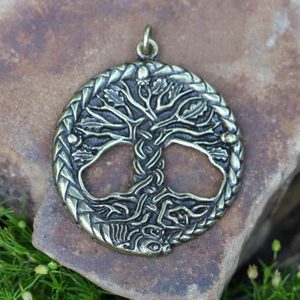 CELTIC OAK sacred Tree of Life Pendant zinc, antique brass