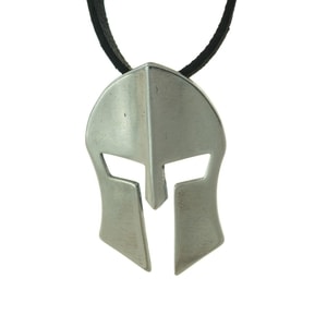 Casque spartiate, pendentif en argent