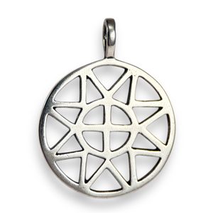 SUN and CROSS, small, silver pendant