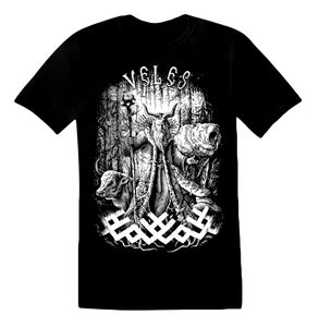 VELES, Slawisches Herren-T-Shirt Naav, schwarz-weiß