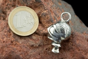 Celtic head, silver, pendant