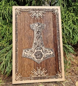 THOR'S HAMMER WALL DECORATION 45CM OAK - HOLZFIGUREN{% if kategorie.adresa_nazvy[0] != zbozi.kategorie.nazev %} - HOLZPRODUKTE{% endif %}