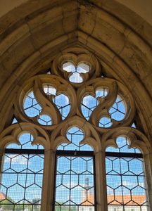 Gothic Triskelion - cathedral window, pendant, zinc