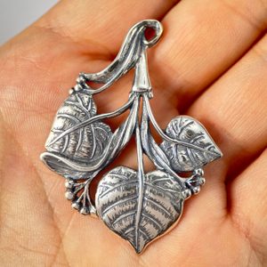 LIME LEAVES, Slavic Tree, pendant, silver 925, 10 g