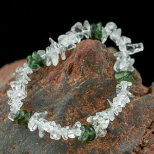 MOLDAVITE AND CRYSTAL, BRACELET - MOLDAVITES, TEKTITES{% if kategorie.adresa_nazvy[0] != zbozi.kategorie.nazev %} - MOLDAVITES, MINERALS, FOSSILS{% endif %}