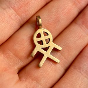 SUN AND HEAVENLY HORSES SYMBOL, bronze pendant
