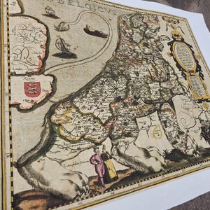 Leo Belgicus, historische Karte, handgeschöpftes Papier