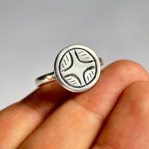 Cross, medieval ring, XIII. century, silver 925/1000