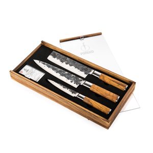 Forged Olive - Set of 3 Japanese knives