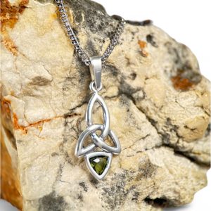KIRA - pendentif, moldavite, argent