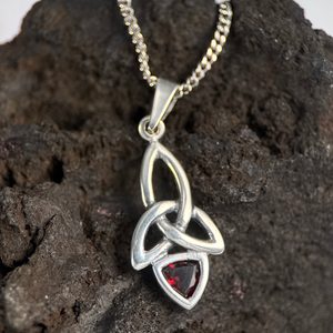 KIRA - boucles d'oreilles, grenat, argent