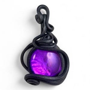 PENDENTIF EN VERRE VIOLET