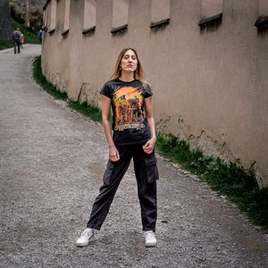 AGAINST ALL, Ladies T-Shirt, coloured, Naav