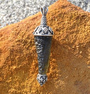 EXCLUSIVE HAND MADE JEWEL WITH MOLDAVITE, silver 925, collection Bohemia