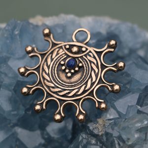 DEVANA, Slavic sun amulet, bronze lapis