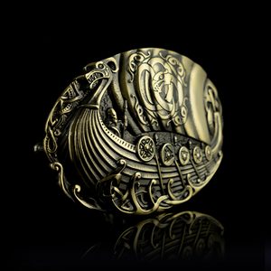 Drakkar, belt buckle, brass