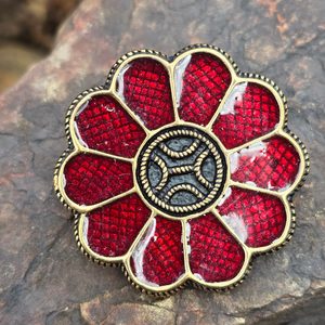 Broche rose mérovingienne, bronze