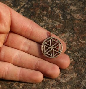 SUN FLOWER II, bronze pendant