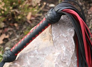 Leather Quirts, black and red