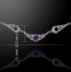 MOON PHASES, SILVER NECKLACE WITH AMETHYST AG 925 - MYSTICA COLLECTION - SILVER NECKLACES{% if kategorie.adresa_nazvy[0] != zbozi.kategorie.nazev %} - JEWELLERY{% endif %}