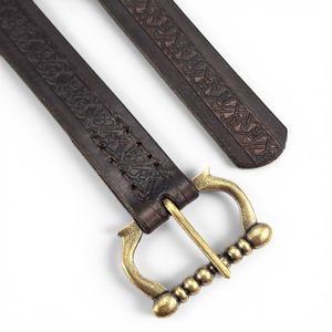 Brown, Decorated Medieval Leather Belt