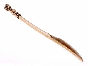 Medieval knife with virgin, brass