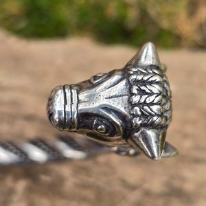 Keltisches Stierarmband, Trichtingen, massiv Silber 925