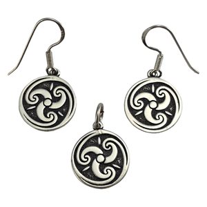 FIRE - WATER - AIR, triskel, jewellery set Ag 925/1000