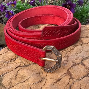 SALZBURG LEATHER BELT, XIII. century, red