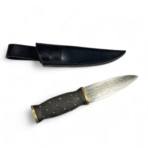 Sgian Dubh, schottisches Messer - Damaszenerstahl
