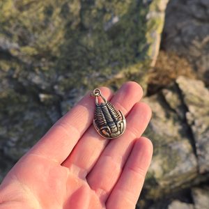 Trilobit, Anhänger, Zink, Altmessing