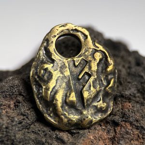 FEHU - rune, old brass