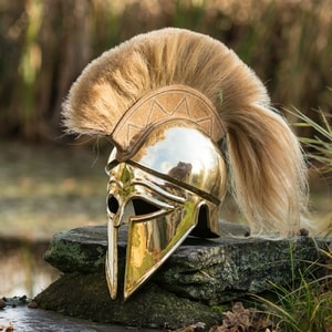 Casque grec avec chokol, laiton