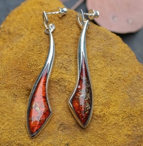 LIDKA, AMBER, EARRINGS, STERLING SILVER - AMBER JEWELRY{% if kategorie.adresa_nazvy[0] != zbozi.kategorie.nazev %} - SILVER JEWELLERY{% endif %}