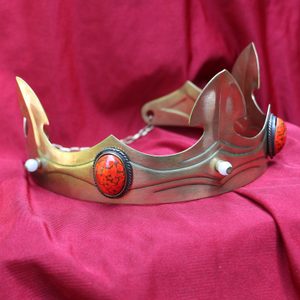 CAROLUS, noble medieval brass crown, red