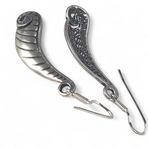 Boucles d’oreilles en argent, fougère, Ag 925