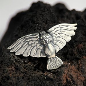 ATHENE NOCTUA, sterling silver little OWL pendant, small