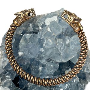 Wolf Fenrir, twisted bracelet, bronze