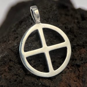 SUN SYMBOL V, silver pendant