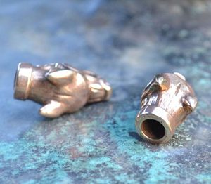 FENRIR, viking wolf head, Iceland, bronze terminal for necklaces or bracelets