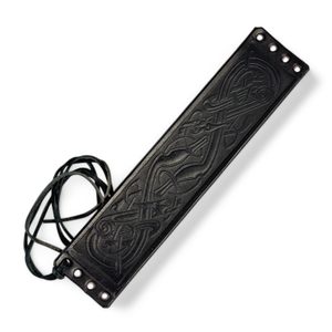 Leather bracelet, Irish dogs, black