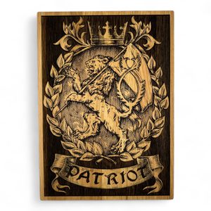 Czech patriot, wall decoration, wood 32x46cm