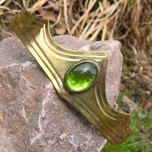 GRACIA - Crown, brass, moss green