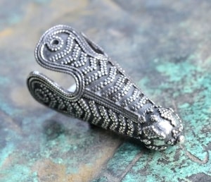 VIKING CAP END, Birka, sterling silver, 22 g