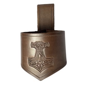 MARTEAU DE THOR - Porte-corne à boire en cuir, marron