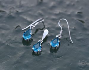 POLARIS, silver jewelry set, glass, Ag 925