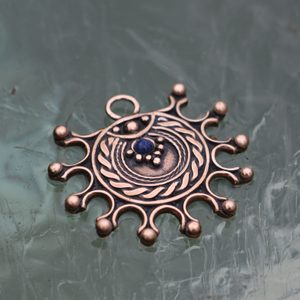 DEVANA, Slavic sun amulet, bronze lapis