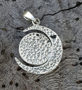 Lune et Soleil, pendentif, argent