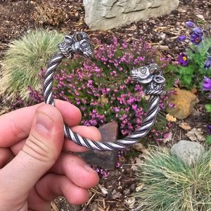 Keltisches Stierarmband, Trichtingen, massiv Silber 925
