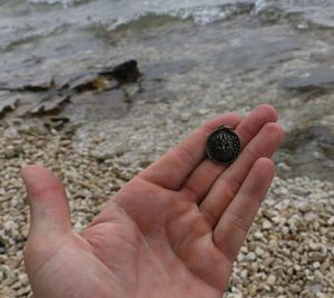 ZEUS, Greek God, pendant, zinc ant.brass
